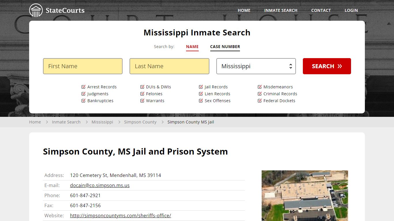 Simpson County MS Jail Inmate Records Search, Mississippi - StateCourts